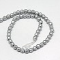Electroplate Non-magnetic Synthetic Hematite Beads Strands, Faceted, Frosted, Round, Grade A