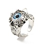 Открытое кольцо-манжета из смолы от сглаза, антикварные серебряные готические украшения для мужчин и женщин