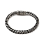 304 bracelet chaîne de blé rond en acier inoxydable avec fermoir magnétique pour hommes femmes