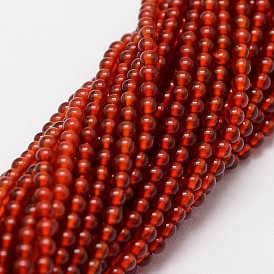 Perles naturelles cornaline brins, teints et chauffée, ronde
