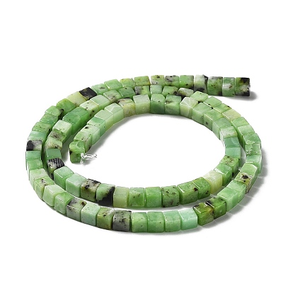 Natural Serpentine Beads Strands, Cube