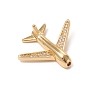 Brass Micro Pave Clear Cubic Zirconia Beads, Long-Lasting Plated, Airliner/Passenger Plane