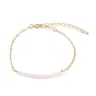Bracelets de perles de pierres précieuses naturelles thème pierre de naissance, avec des chaînes de câble en laiton, ronde à facettes, or