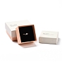 Rectangle Cardboard Ring Boxes, with Black Sponge inside