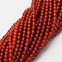 Natural Carnelian Beads Strands, Dyed & Heated, Round