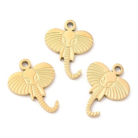 Ion Plating(IP) 316L Surgical Stainless Steel Pendants, Elephant Charm
