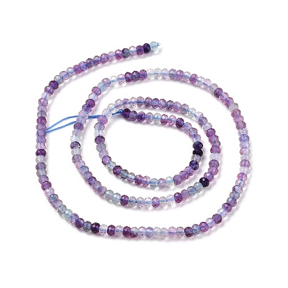 Natural Fluorite Beads Strands, Faceted, Rondelle