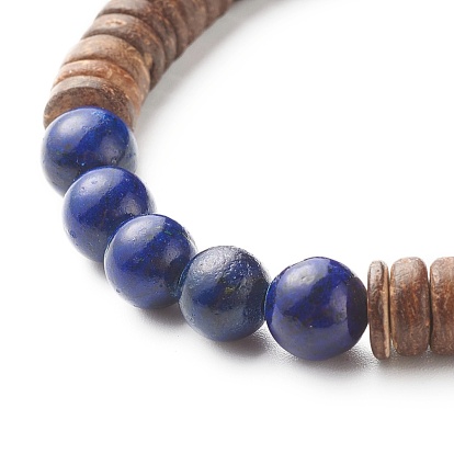 Регулируемые плетеные браслеты из бисера, с бусинами из натуральных драгоценных камней и кокосовыми бусинами