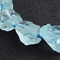 Abalorios de vidrio, pepitas, 12~31x14~27x10~24 mm, agujero: 1 mm, sobre 18 unidades / cadena, 16 pulgada ~ 17 pulgada