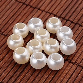 Acryliques perles imitation de perles, rondelle, 10x8mm, trou: 5 mm, environ 1320 pcs / 500 g