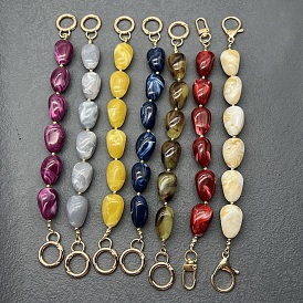 Удлинительные цепочки для сумок с бусинами из акрила с имитацией драгоценных камней, принадлежности для изготовления кошельков