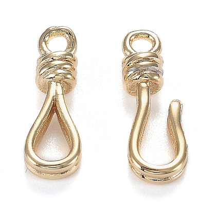 Brass Hook and Eye Clasps, Long-Lasting Plated
