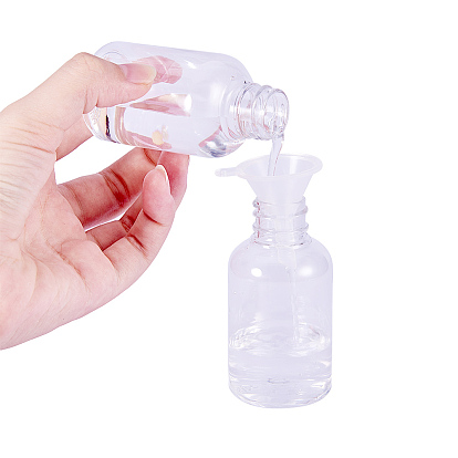 Mini Transparent Plastic Funnel Hopper, 2ml Disposable Plastic Dropper and Transparent Round Shoulder Spray Bottle