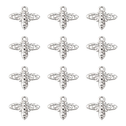 Tibetan Style Alloy Pendants, Lead Free and Cadmium Free, Bees, 14x16x2mm, Hole: 2mm