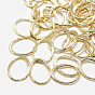 Brass Linking Rings, Oval, Real 18K Gold Plated