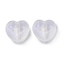 Perles acryliques transparentes, poudre de scintillement, coeur avec fleur