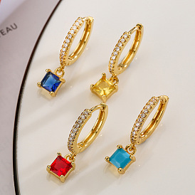 Boucles d'oreilles minimalistes carrées en zircon pour femme - bijoux élégants et polyvalents