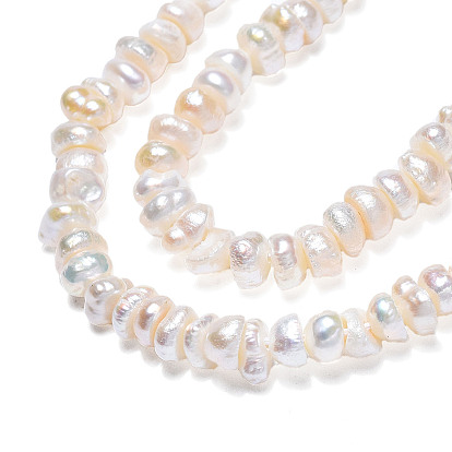 Hilos de perlas de agua dulce cultivadas naturales, perlas barrocas keshi, pepitas