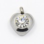 201 Stainless Steel Rhinestone Heart Charm Pendants, Grade A, Faceted, 9x8x4mm, Hole: 1mm