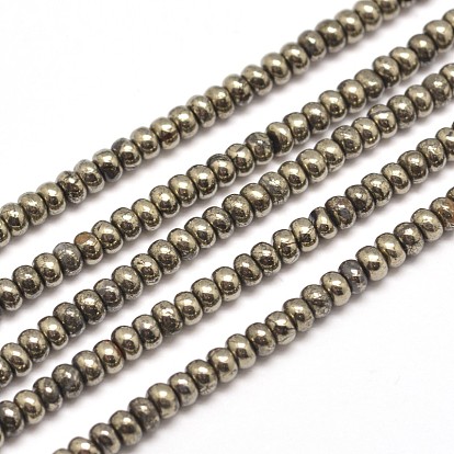 Rondelle Natural Pyrite Beads Strands