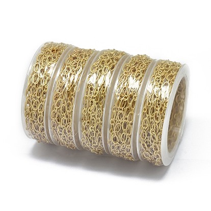 Electroplate Brass Figaro Chains, with Spool, Soldered