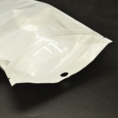 Sacs de serrure de fermeture éclair de film de perle de PVC, sacs d'emballage refermables, avec trou de suspension, joint haut, sac auto-scellant, rectangle
