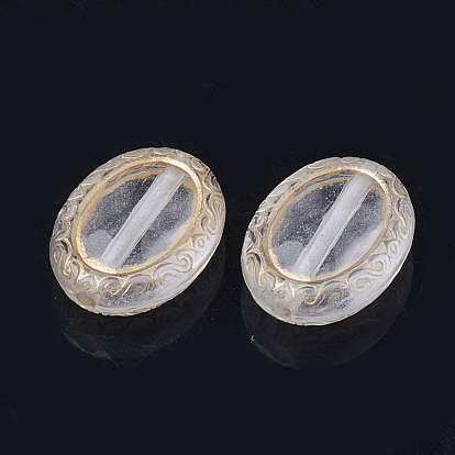 Perles acryliques transparentes, perles de paillettes, ovale