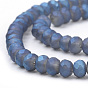 Electroplate Glass Beads Strands, Faceted, Matte Style, Rondelle