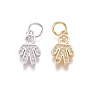 Brass Micro Pave Clear Cubic Zirconia Charms, with Jump Rings, Boy