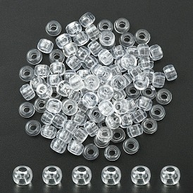 Transparent Acrylic European Beads, Large Hole Barrel Beads