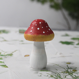Ornements miniatures en bois de champignon, accessoires de maison de poupée micro paysage