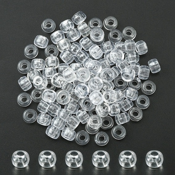 Perles européennes acryliques transparentes, grandes perles trou du canon