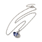 Resin Heart Pendant Necklace with Singapore Chains, Platinum Zinc Alloy Jewelry for Women
