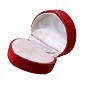 Cajas de anillo de terciopelo en forma de corazón, cajas de regalo de joyería de compromiso de boda de San Valentín