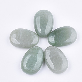 Pierre de palmier ovale en aventurine verte naturelle, pierre de poche de guérison reiki pour la thérapie de soulagement du stress anxieux