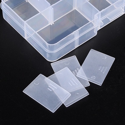 10 organizador del compartimiento de almacenamiento caja de plástico, caja divisoria ajustable, para las bandas de telar artesanal o perlas del arte del clavo, 7x13x2.3 cm
