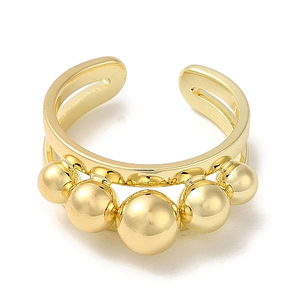 Латунные открытые кольца манжеты, кольцо с несколькими шариками, кольцо тревоги для женщин