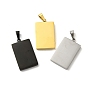 304 Stainless Steel Pendants, Rectangle Charm