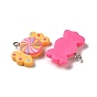 Opaque Resin Imitation Food Pendants, Candy Charms, with Platinum Plated Iron Loops