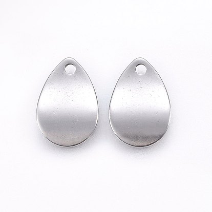 201 Stainless Steel Charms, Stamping Blank Tag, Teardrop