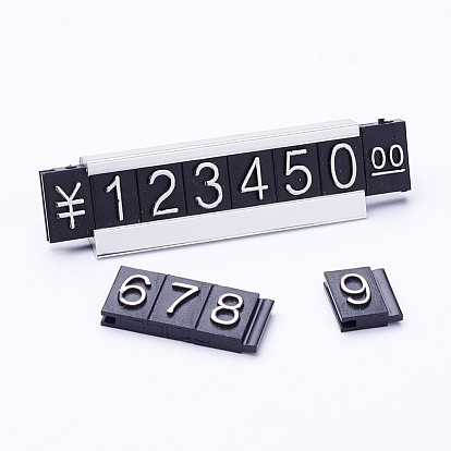 Plastic Number and Monetary Unit For Quoteprice, with Brass Frame