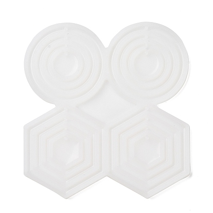 Hexagon/Round/Ring DIY Pendant Silicone Molds, Resin Casting Molds, for UV Resin, Epoxy Resin Jewelry Making