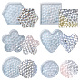 Moules de tapis de tasse de texture de diamant de silicone, moules de résine, pour la fabrication artisanale de résine uv et de résine époxy, hexagone/carré/fleur/coeur/rond