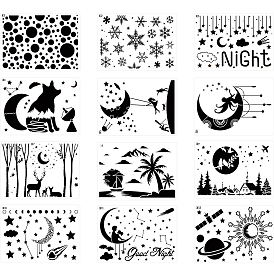 Plastic Painting Stencils, Drawing Template, for DIY Scrapbooking, Mixed Patterns