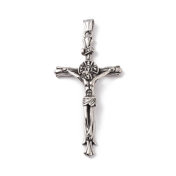 Pendentifs en acier inoxydable, charmes de croix crucifix