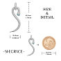 Aretes Shegrace de latón, con circonita cúbica de grado aaa y 925 alfileres de plata esterlina, serpiente