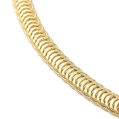 Collares de cadena de cuerda plana de latón chapado en estante, larga duración plateado, sin plomo y cadmio