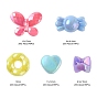 5 Style Opaque Acrylic Beads, AB Color Plated, Heart & Candy & Wave Flat Round & Butterfly