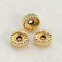 Perles ondulées fourrées d'or jaune, 1/20 14 k rempli d'or, sans cadmium et sans nickel et sans plomb, rondelle, Trou: 1mm