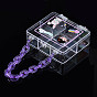 Contenedores de cuentas de plástico de poliestireno, con cadena y rejillas, para joyas, cuentas, pequeños accesorios, formas de bolsa